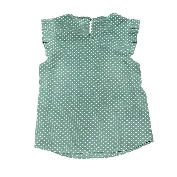 Monteau Green Polka Dot Blouse Size L - Picture 2 of 7
